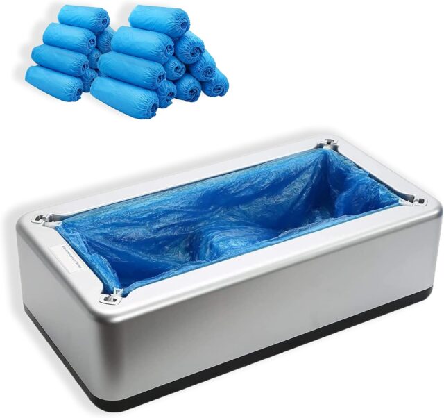Máquina dispensadora de cubrezapatos Backackly portable con 200 fundas desechables, material ABC reforzado, sin batería ni cable, para hogar, oficina y hospital, foto 6 de 6