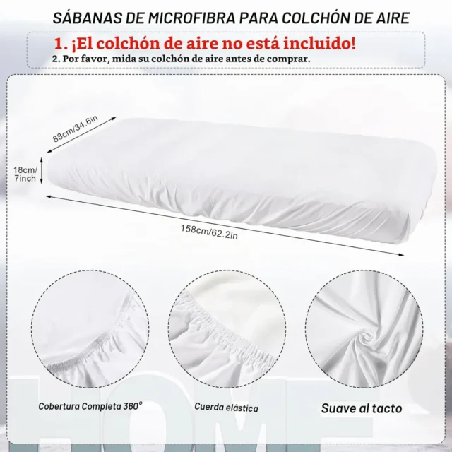 Paquete de 2 Sábanas ajustables para colchón de aire para niños compatibles con Intex (solo sábana), fiestas de pijamas, viajes, camping, para cama de aire, foto 4 de 4