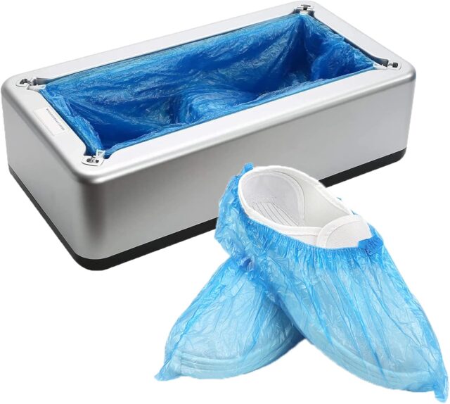 Máquina dispensadora de cubrezapatos Backackly portable con 200 fundas desechables, material ABC reforzado, sin batería ni cable, para hogar, oficina y hospital, foto 5 de 6