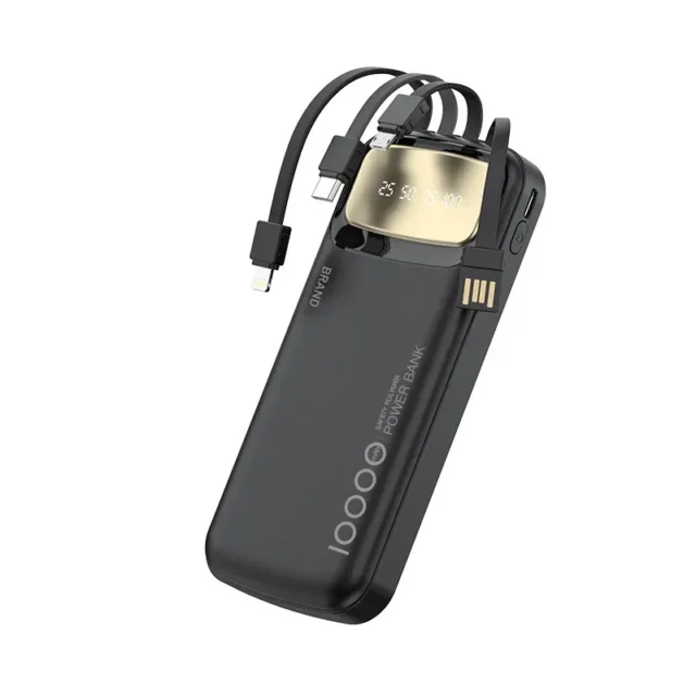 Power Bank 20000 mAh SF1158 con cable USB tipo C integrado, pantalla digital y carga rápida bidireccional para celular y dispositivos, foto 2 de 5