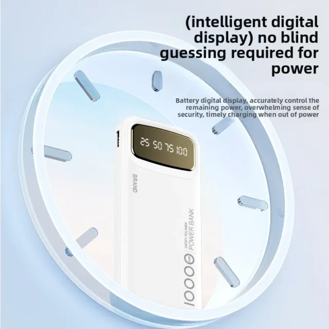 Power Bank 20000 mAh SF1158 con cable USB tipo C integrado, pantalla digital y carga rápida bidireccional para celular y dispositivos, foto 4 de 5