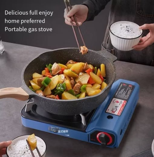 Cocina portátil de gas para camping con encendido electrónico, estructura de aleación de aluminio, un quemador y dimensiones de 35 x 27 x 11 cm, para cocinar al aire libre, en casa y en viajes, foto 3 de 3
