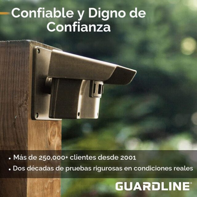 Sistema de alarma inalámbrica Guardline con sensor de movimiento y receptor, para exteriores y entrada de vehículos, resistente a la intemperie, detecta movimiento y calor de día o de noche, 915 MHz, foto 3 de 7