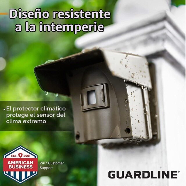 Sistema de alarma inalámbrica Guardline con sensor de movimiento y receptor, para exteriores y entrada de vehículos, resistente a la intemperie, detecta movimiento y calor de día o de noche, 915 MHz, foto 6 de 7