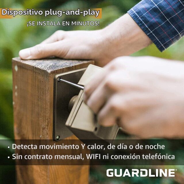 Sistema de alarma inalámbrica Guardline con sensor de movimiento y receptor, para exteriores y entrada de vehículos, resistente a la intemperie, detecta movimiento y calor de día o de noche, 915 MHz, foto 7 de 7