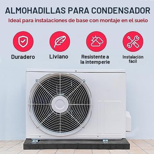 Base de soporte para unidad condensadora de aire acondicionado o mini split, de polipropileno gris con superficie antideslizante y parte inferior acanalada, resistente a la humedad, para exteriores, foto 5 de 8