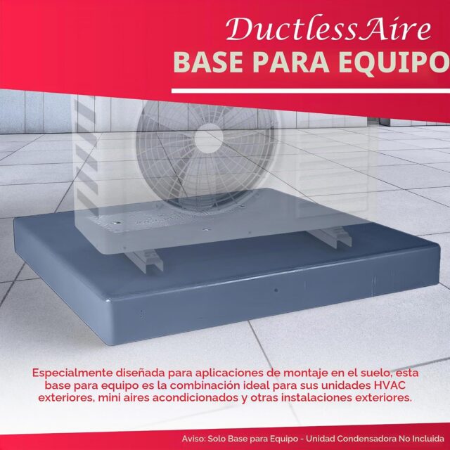 Base de soporte para unidad condensadora de aire acondicionado o mini split, de polipropileno gris con superficie antideslizante y parte inferior acanalada, resistente a la humedad, para exteriores, foto 6 de 8