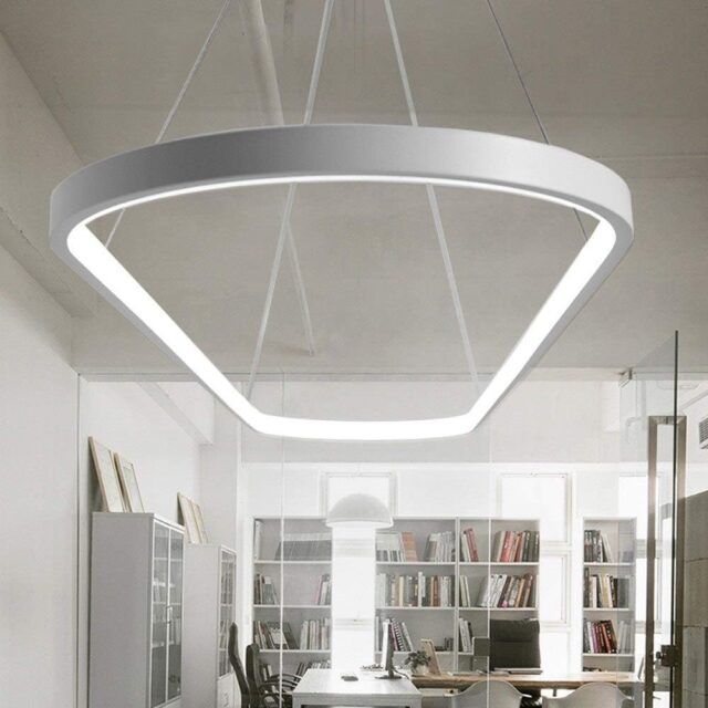Lámpara de techo LED lineal colgante plateada para sala, comedor y dormitorio, luz blanca fría de 6000 K, tres tonos de luz para elegir, luz suave y no deslumbrante, para bar, restaurante u hotel, foto 2 de 6