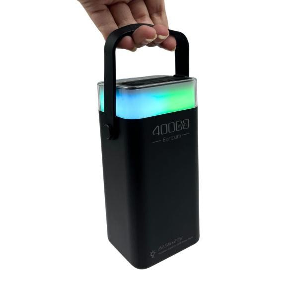 Batería de emergencia Earldom ET-PD38 con capacidad de 40 000 mAh, batería de polímero de litio, indicador LED de nivel de batería, conversión de alta eficiencia y acabado negro, para cargar celulares, foto 5 de 5