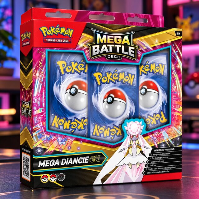Mazo Pokémon TCG Mega Battle Deck Mega Diancie ex en inglés, baraja lista para jugar de 60 cartas con contadores de daño, moneda metálica, caja para cartas y tapete doble cara, nivel 2, foto 1 de 3