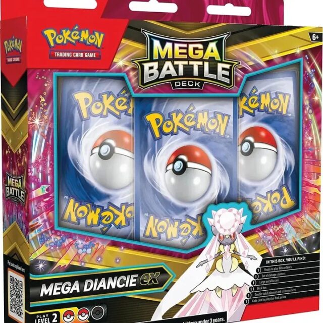 Mazo Pokémon TCG Mega Battle Deck Mega Diancie ex en inglés, baraja lista para jugar de 60 cartas con contadores de daño, moneda metálica, caja para cartas y tapete doble cara, nivel 2, foto 3 de 3
