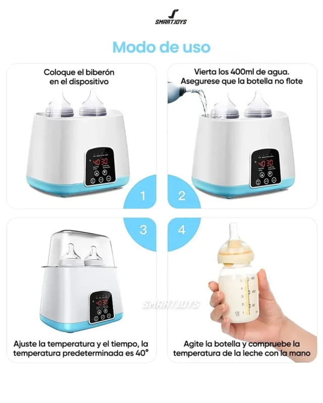Calentador y esterilizador de teteros multifuncional TY-899 con display digital, modalidades de comida y defrost, foto 3 de 5