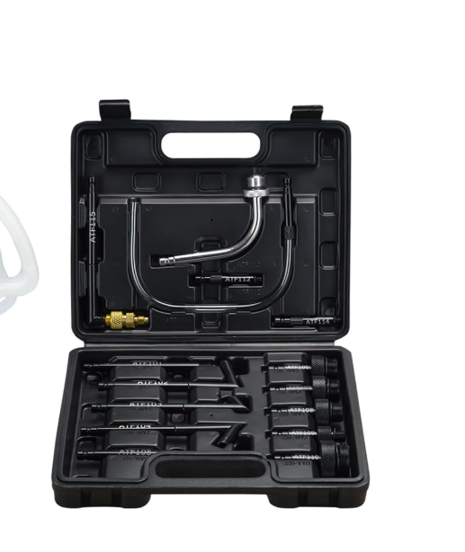 Kit de recarga ATF 7.5L con 15 adaptadores para transmisión automática, caja de almacenamiento y mango portátil para mantenimiento de vehículos, foto 3 de 3