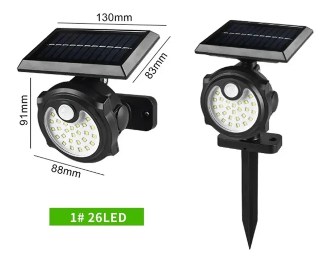 Lámpara solar LED 36 cuentas con sensor de movimiento, panel solar 5.5V, batería 2400mAh, tres modos de iluminación, impermeable IP65, para exterior y jardín, foto 4 de 4
