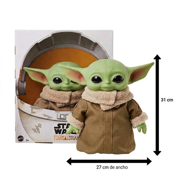 Muñeco de Grogu de Star Wars The Mandalorian, figura de 31 cm de alto con cuerpo de peluche café y cara verde, para coleccionar, decorar y jugar, ideal como regalo para fans de la saga, foto 1 de 2