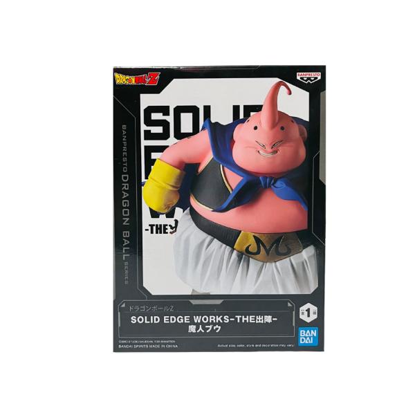 Figura de anime Majin Buu de Dragon Ball Z Banpresto, serie Solid Edge Works, con capa azul, guantes y botas amarillas, cinturón con símbolo M, en caja, para coleccionistas y fans de Dragon Ball, foto 7 de 7