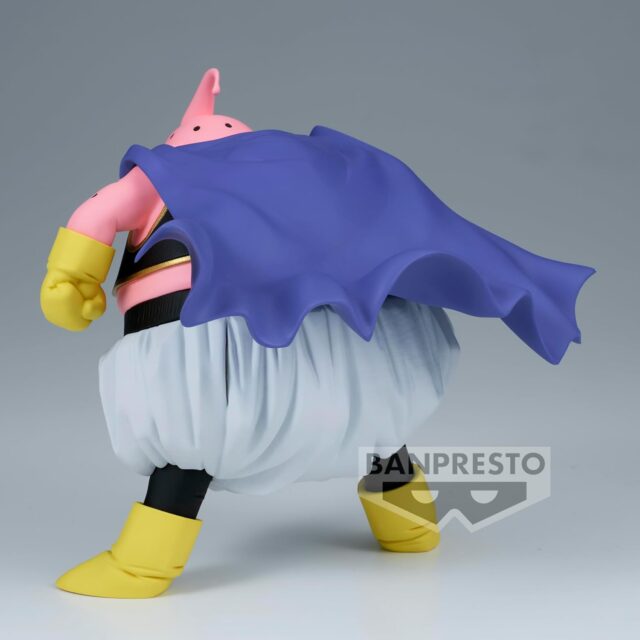 Figura de anime Majin Buu de Dragon Ball Z Banpresto, serie Solid Edge Works, con capa azul, guantes y botas amarillas, cinturón con símbolo M, en caja, para coleccionistas y fans de Dragon Ball, foto 3 de 7