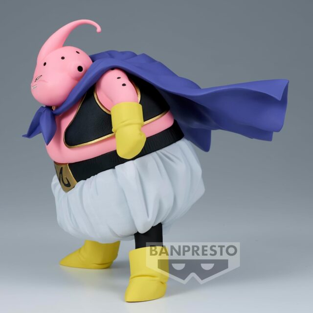 Figura de anime Majin Buu de Dragon Ball Z Banpresto, serie Solid Edge Works, con capa azul, guantes y botas amarillas, cinturón con símbolo M, en caja, para coleccionistas y fans de Dragon Ball, foto 4 de 7