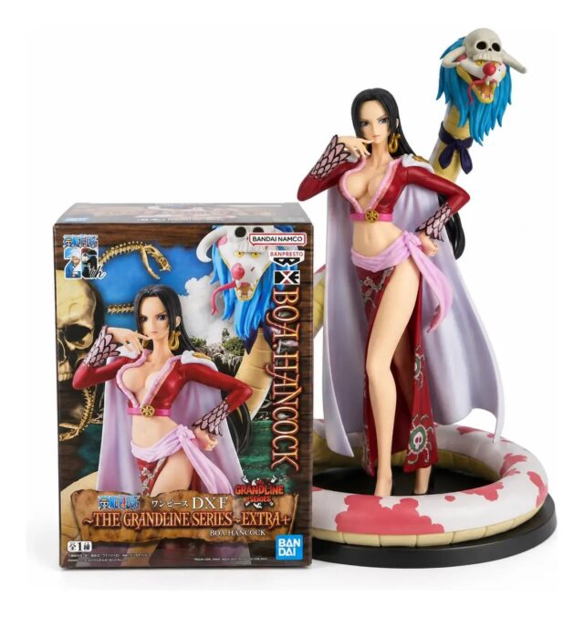 Figura de anime Boa Hancock de One Piece de Banpresto, línea DXF The Grandline Series Extra, pieza coleccionable con vestuario rojo y rosa, ideal para fans de One Piece y vitrinas de coleccionistas, foto 2 de 3