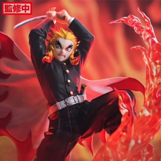 Figura de anime Rengoku Kyojuro de Demon Slayer Kimetsu no Yaiba, línea Xross Link de 19 cm de alto, figura coleccionable en caja con diseño de acción, para fans y coleccionistas del anime, foto 3 de 7