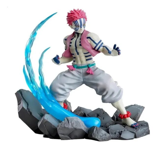 Figura de anime coleccionable de Akaza de Kimetsu no Yaiba, de 13 cm de alto, en caja, con pose de acción, ideal para fanáticos del anime y para decorar vitrinas o escritorio, foto 1 de 6