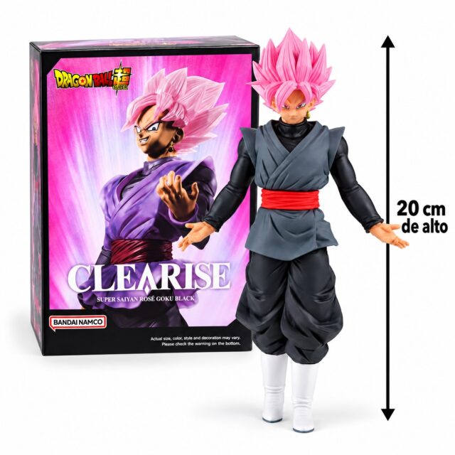 Figura de acción Banpresto Clearise de Goku Black Super Saiyan Rosé, personaje de Dragon Ball Super con cabello rosa, pose de combate y 20 cm de alto, pieza de colección para vitrina o regalo, foto 3 de 4