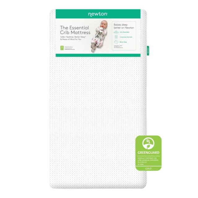 Colchón para cuna Newton Essential, lavable desde la funda hasta el núcleo, transpirable, hipoalergénico, con certificación GREENGUARD Gold y soporte de doble etapa para bebés y niños pequeños, foto 5 de 5