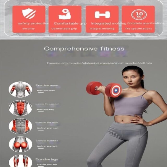 Mancuerna Capitán América de acero para gimnasio, de 7.5 kg y con diseño de escudo, de 24.5 cm de largo por 12 cm de alto, para entrenar fuerza, brazos y hombros, en casa o en el gimnasio, foto 2 de 6
