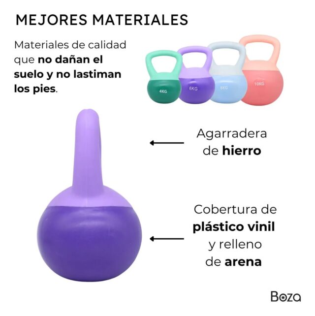Pesa romana de 8 kg para entrenamiento de fuerza en casa o gimnasio, con asa ergonómica para ejercicios de levantamiento y acondicionamiento físico, pesa rusa de uso general para rutinas, foto 3 de 5