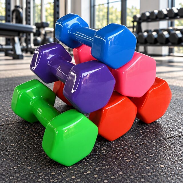 Mancuerna de gimnasio de 10 kg con recubrimiento de vinilo, cabeza hexagonal y mango central, para entrenamiento de fuerza, ejercicios de brazos y rutinas en casa o en el gimnasio, foto 1 de 3