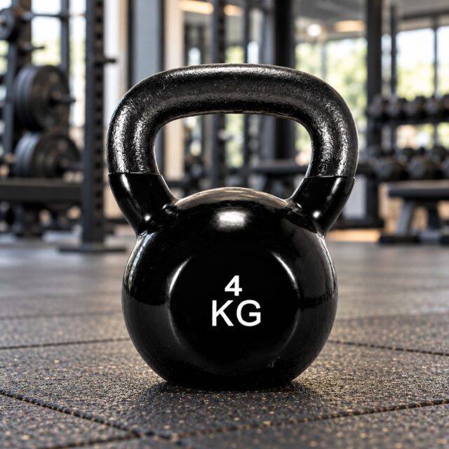 Pesa rusa de acero (kettlebell) en acabado negro brillante con asa para agarre, para ejercicios de fuerza, balanceos y acondicionamiento físico en casa o en el gimnasio, entrenamiento funcional, foto 1 de 7