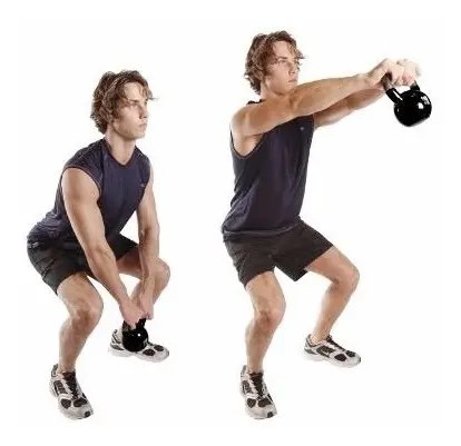 Pesa rusa de acero (kettlebell) en acabado negro brillante con asa para agarre, para ejercicios de fuerza, balanceos y acondicionamiento físico en casa o en el gimnasio, entrenamiento funcional, foto 5 de 7