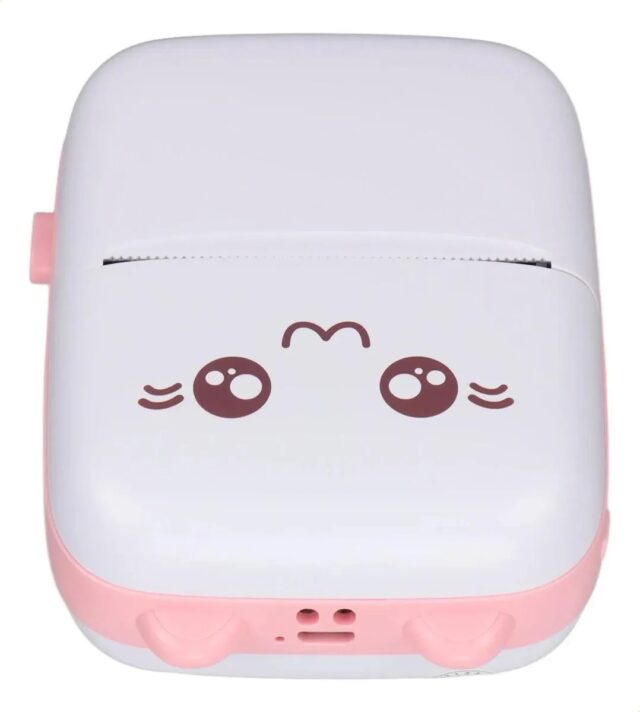 Impresora térmica portátil Bluetooth KTL X1 rosada sin tinta, 200 DPI, tamaño de bolsillo, imprime texto, imágenes, notas y listas desde la app, incluye rollo de papel térmico y cable de datos, foto 4 de 6