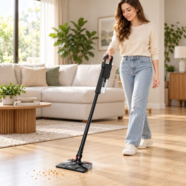 Aspiradora inalámbrica de mano Mdhl de 120 W con mopa integrada para fregado húmedo, batería de 8800 mAh para uso prolongado, ligera y compacta, ideal para suelos, alfombras, muebles, oficina y coche, foto 1 de 7
