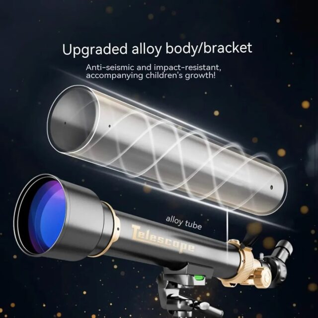 Telescopio astronómico de aleación metálica con trípode de metal de 1.3 metros, buscador, espejo diagonal, soporte para celular y oculares de 30X y 60X, para observar la luna, nebulosas y paisajes, foto 6 de 7