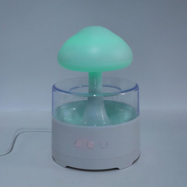 Humidificador de nube con sonido de lluvia, 7 modos de luz LED RGB, parlante Bluetooth y difusor de aceites esenciales, con tanque para 8 a 10 días de funcionamiento y diseño moderno para hogar, foto 3 de 5