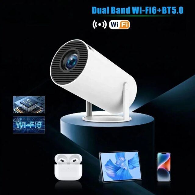 Proyector gamer con WiFi y Android 11 modelo MX30, resolución 1024 x 768 y 400 lúmenes, entradas HDMI, USB y tarjeta microSD, Bluetooth 5.4 y dos controles inalámbricos, para cine y videojuegos, foto 10 de 10