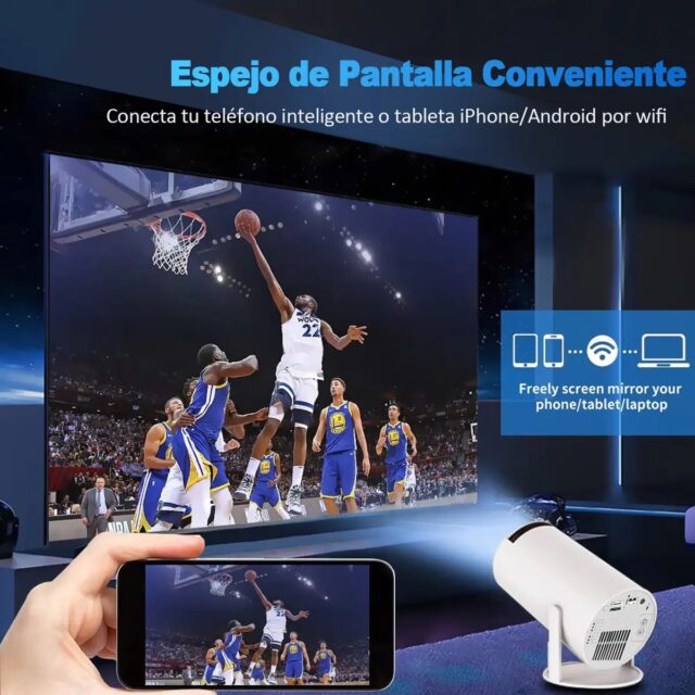 Proyector gamer con WiFi y Android 11 modelo MX30, resolución 1024 x 768 y 400 lúmenes, entradas HDMI, USB y tarjeta microSD, Bluetooth 5.4 y dos controles inalámbricos, para cine y videojuegos, foto 4 de 10