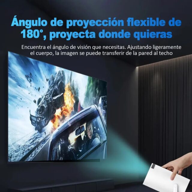 Proyector gamer con WiFi y Android 11 modelo MX30, resolución 1024 x 768 y 400 lúmenes, entradas HDMI, USB y tarjeta microSD, Bluetooth 5.4 y dos controles inalámbricos, para cine y videojuegos, foto 6 de 10