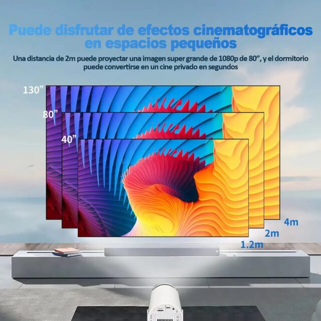 Proyector gamer con WiFi y Android 11 modelo MX30, resolución 1024 x 768 y 400 lúmenes, entradas HDMI, USB y tarjeta microSD, Bluetooth 5.4 y dos controles inalámbricos, para cine y videojuegos, foto 9 de 10