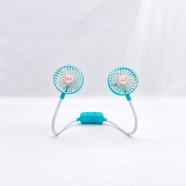 Ventilador compacto y liviano celeste, modelo DD8026S, para llevar en el bolso o la mochila, con flujo de aire que refresca en segundos, ideal para estudiantes, oficinistas y viajeros, foto 4 de 4
