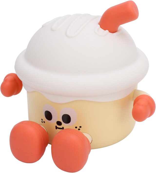 Lámpara de noche LED para niños recargable con brillo regulable en tres niveles por toque, pantalla de ABS y silicona, batería de 1200 mAh de hasta 3 horas y diseño kawaii decorativo para cuarto, foto 2 de 5