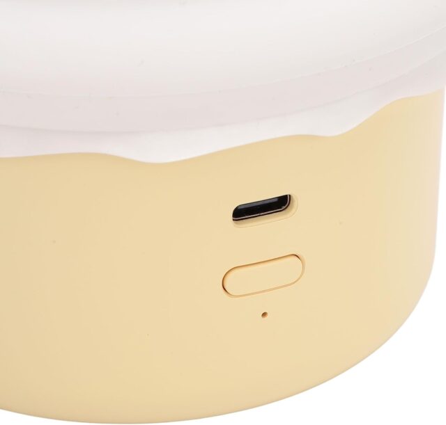 Lámpara de noche LED para niños recargable con brillo regulable en tres niveles por toque, pantalla de ABS y silicona, batería de 1200 mAh de hasta 3 horas y diseño kawaii decorativo para cuarto, foto 4 de 5