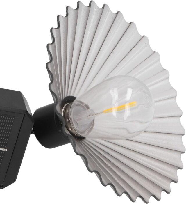 Lámpara solar LED de pared negra para exteriores, con panel solar, encendido automático al anochecer, carcasa ABS impermeable, batería de 1500 mAh con hasta 8 horas de luz y control de botones, foto 3 de 5