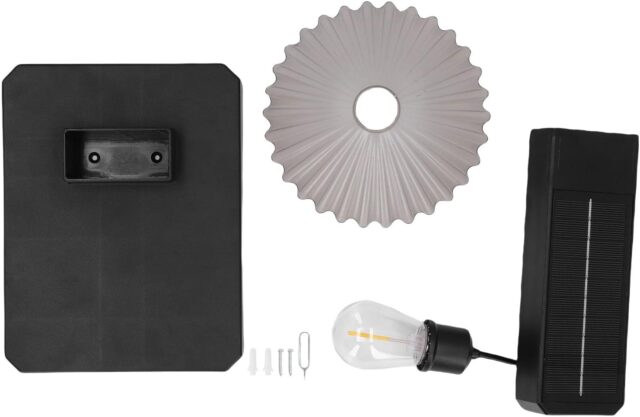 Lámpara solar LED de pared negra para exteriores, con panel solar, encendido automático al anochecer, carcasa ABS impermeable, batería de 1500 mAh con hasta 8 horas de luz y control de botones, foto 4 de 5