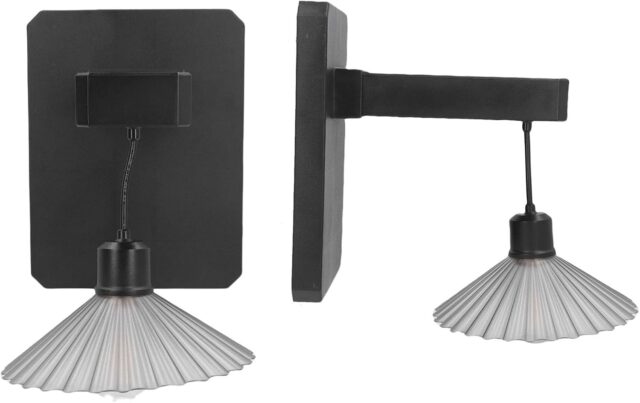 Lámpara solar LED de pared negra para exteriores, con panel solar, encendido automático al anochecer, carcasa ABS impermeable, batería de 1500 mAh con hasta 8 horas de luz y control de botones, foto 5 de 5