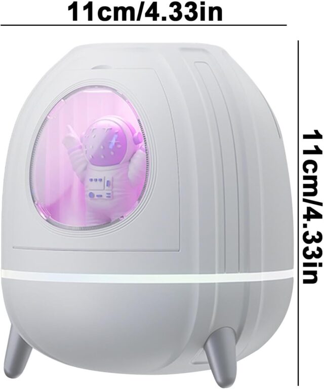 Difusor decorativo con diseño inspirado en una nave espacial, color morado llamativo, pieza con personalidad para dormitorios juveniles y escritorios, regalo original para fanáticos del espacio, foto 2 de 5