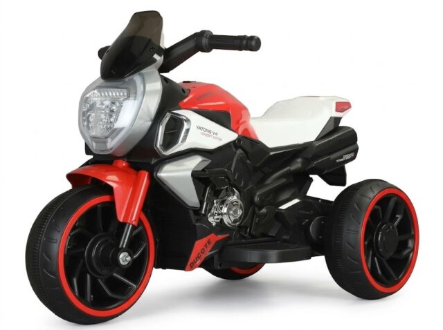 Motocicleta infantil eléctrico con velocidad máxima de 5 km/h y luces, edad mínima recomendada de 3 años, incluye baterías y cargador, juguete motorizado para que los niños se diviertan conduciendo, foto 2 de 6
