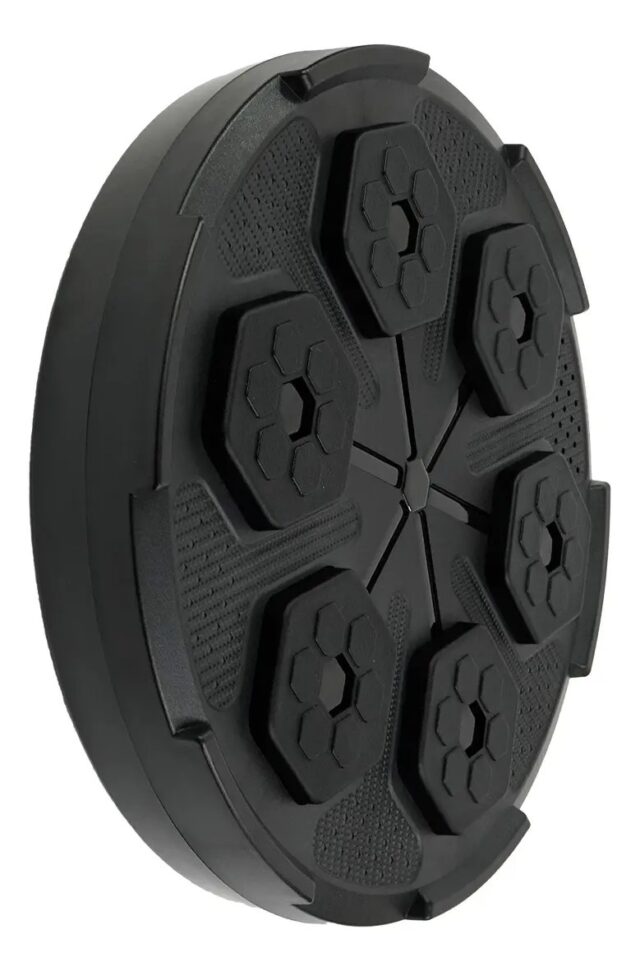 Máquina de entrenamiento de boxeo para pared QJB-77 negra, con luces LED y conexión Bluetooth para reproducir música desde el celular, para practicar golpes, reflejos y cardio en casa, foto 4 de 4