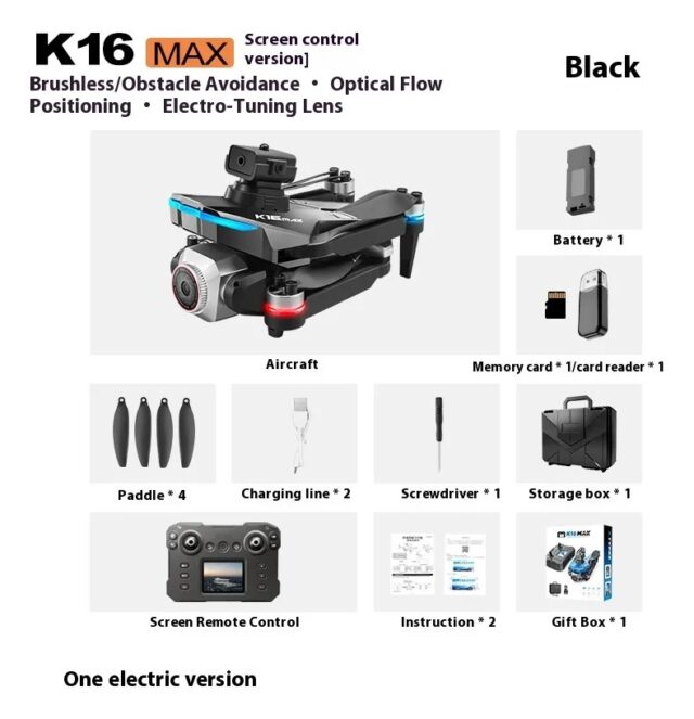 Drone plegable K16 MAX con cámaras dobles, video 480p, Wi-Fi, control remoto, aterrizaje automático, evitación de obstáculos, batería de 1000 mAh con 10-12 minutos de vuelo, para mayores de 14 años, foto 5 de 5